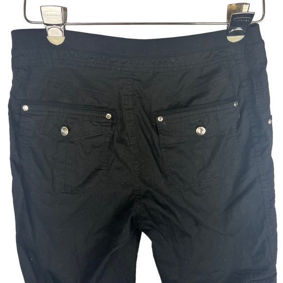 Laura Ashley Black Cargo Pants with Rhinestone Button‎ Detailing Women's Size 4 - Picture 6 of 12